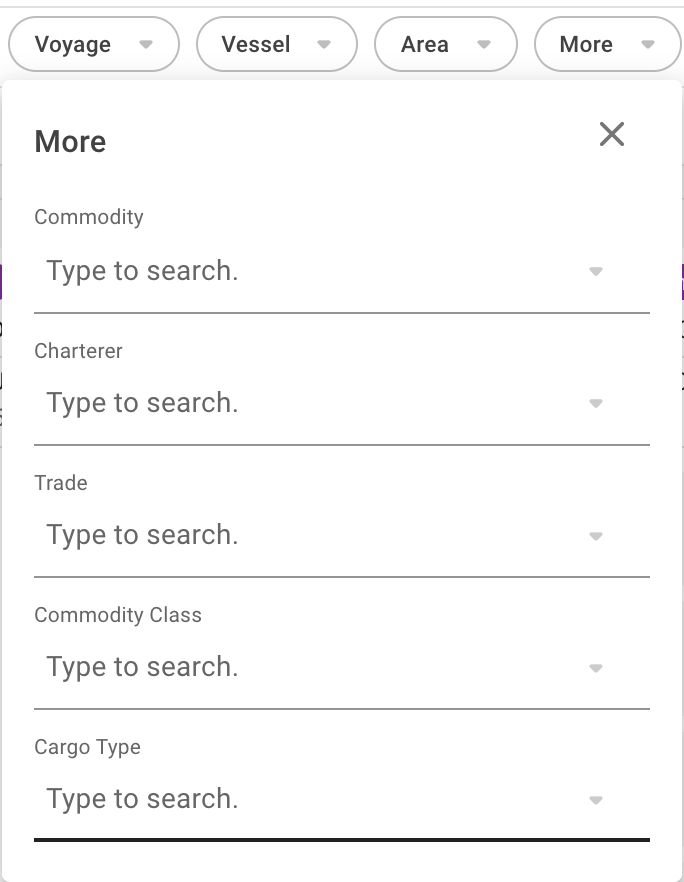Allocated Voyages Filters
